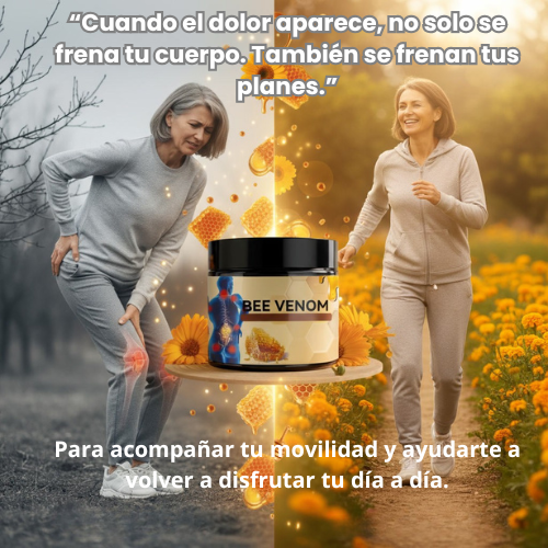 "Crema natural de abeja recuperación y movilidad en pocos días"