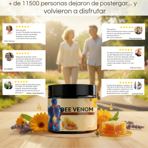 "Crema natural de abeja recuperación y movilidad en pocos días"